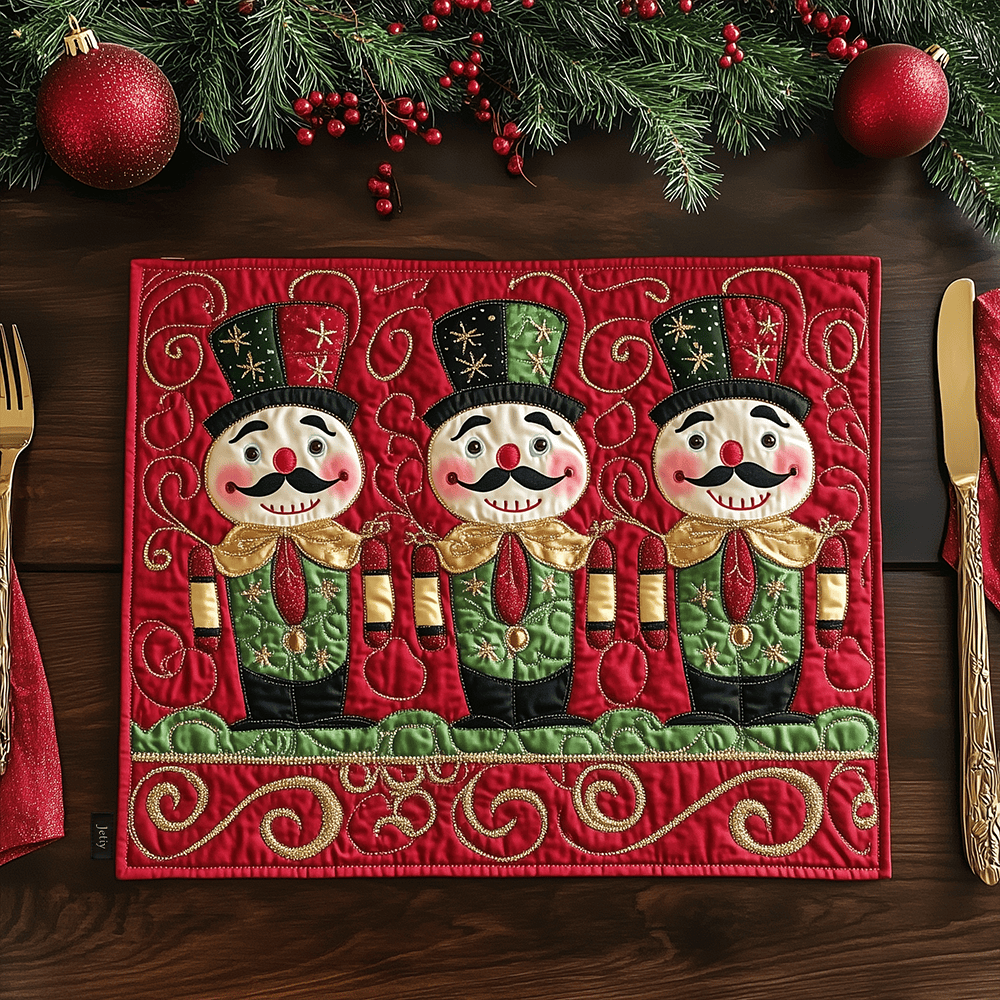 Festive Nutcracker Quilted Place Mat Holiday Christmas Placemat Best Xmas Unique Nutcracker Gifts