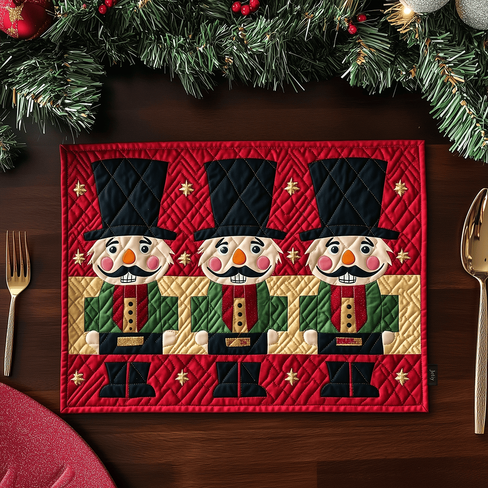 Festive Nutcracker Quilted Place Mat Holiday Christmas Placemat Nutcracker Themed Gifts