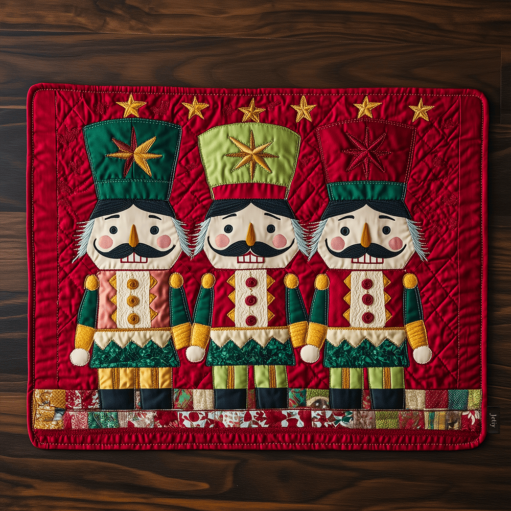 Festive Nutcracker Quilted Place Mat Holiday Christmas Square Placemat Nutcracker Gifts In Bulk