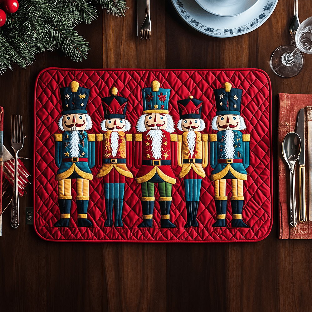 Festive Nutcracker Quilted Place Mat Holiday Xmas Square Placemat Nutcracker Christmas Gifts For Him