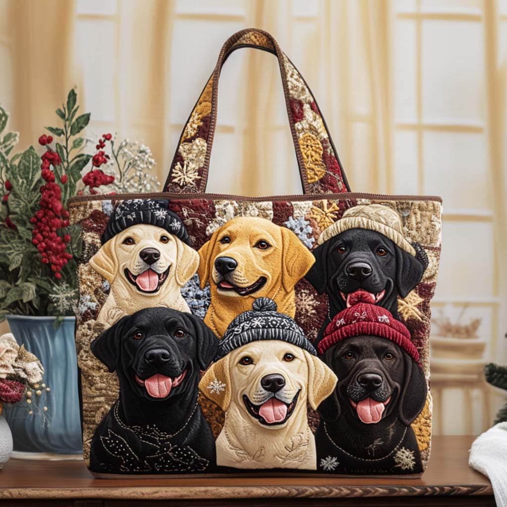 Festive Pals Quilted Tote Bag Gifts For People Who Love Dogs