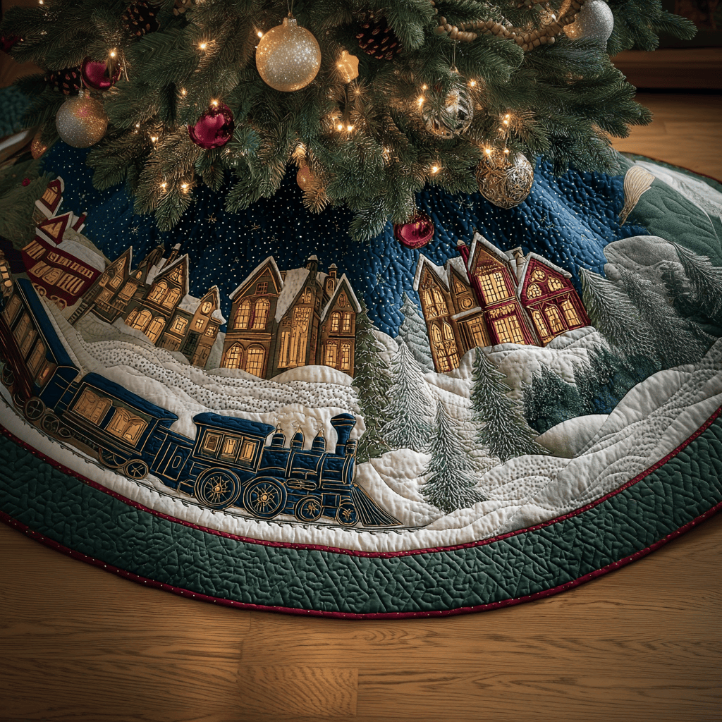 Festive Path Christmas Quilted Tree Skirt Holiday Home Decor Best Christmas Gift Ideas