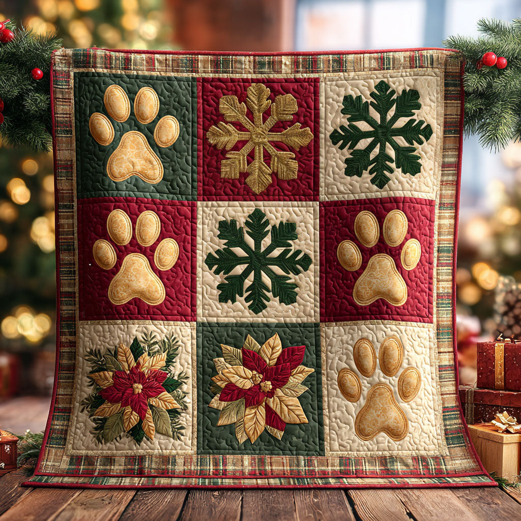 Festive Paw Quilt Blanket Gifts For Brother And Sister In Law Christmas
