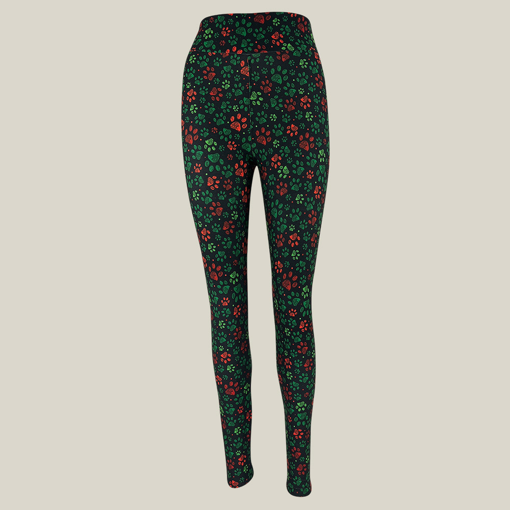 Festive Paws Leggings Christmas Pattern Animal Pattern Best Gifts For Pet Lovers