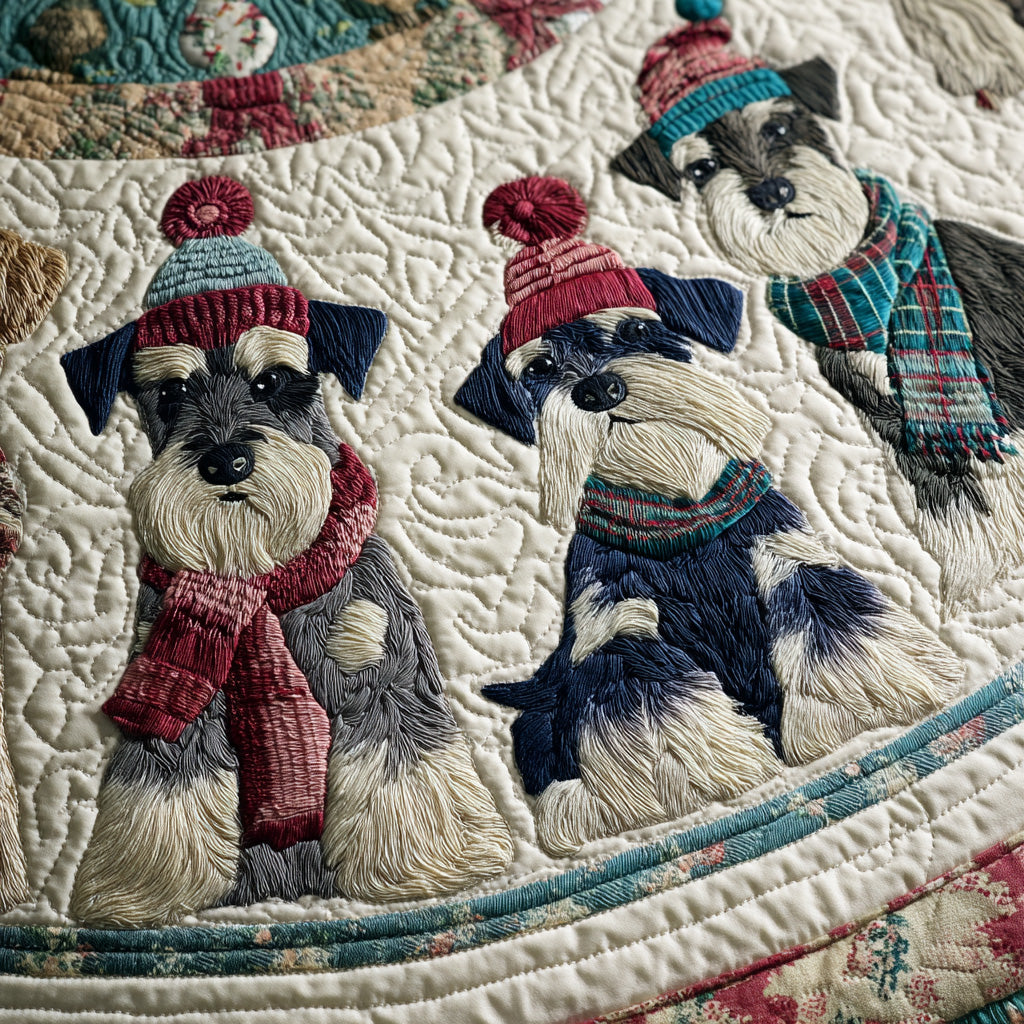 Festive Paws Quilted Christmas Tree Skirt Luxury Christmas Tree Skirt for Elegant Homes
