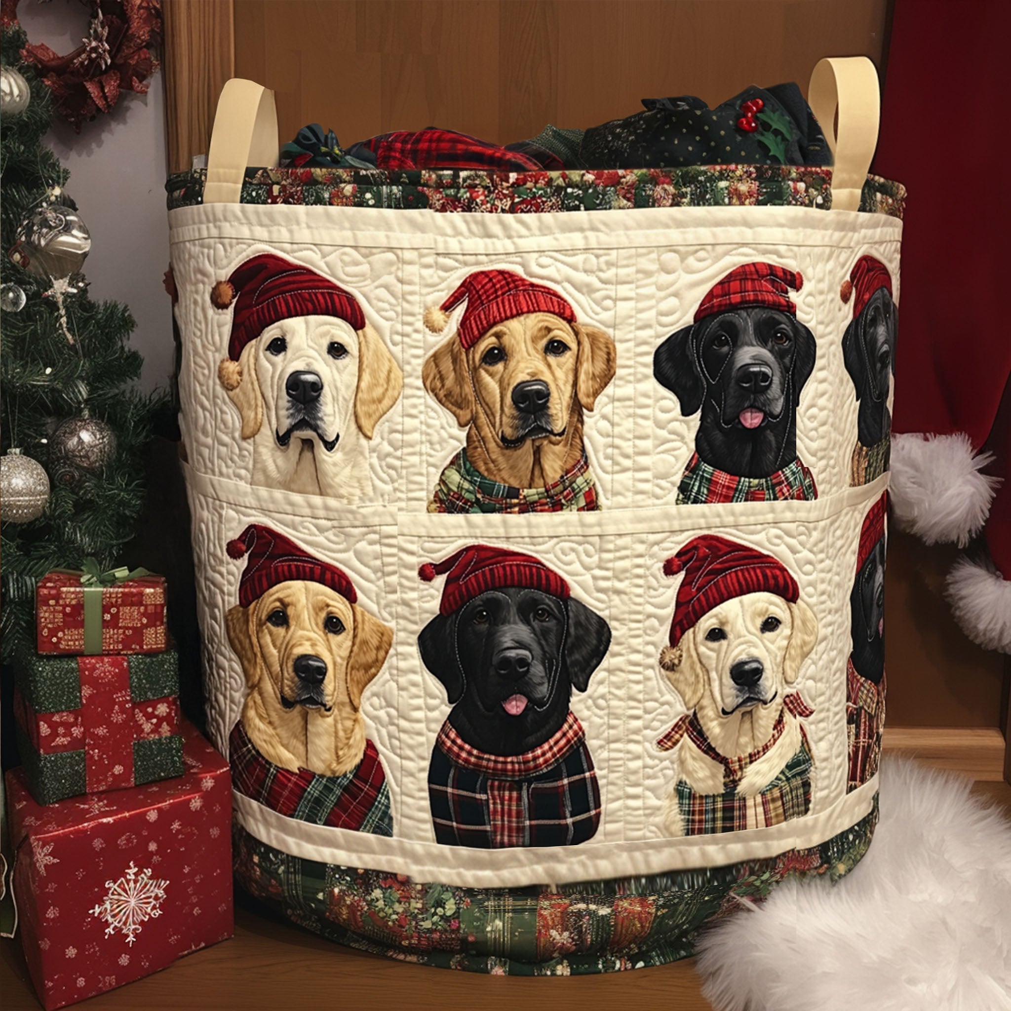 Festive Paws Quilted Laundry Basket Top Choice For Housewarming