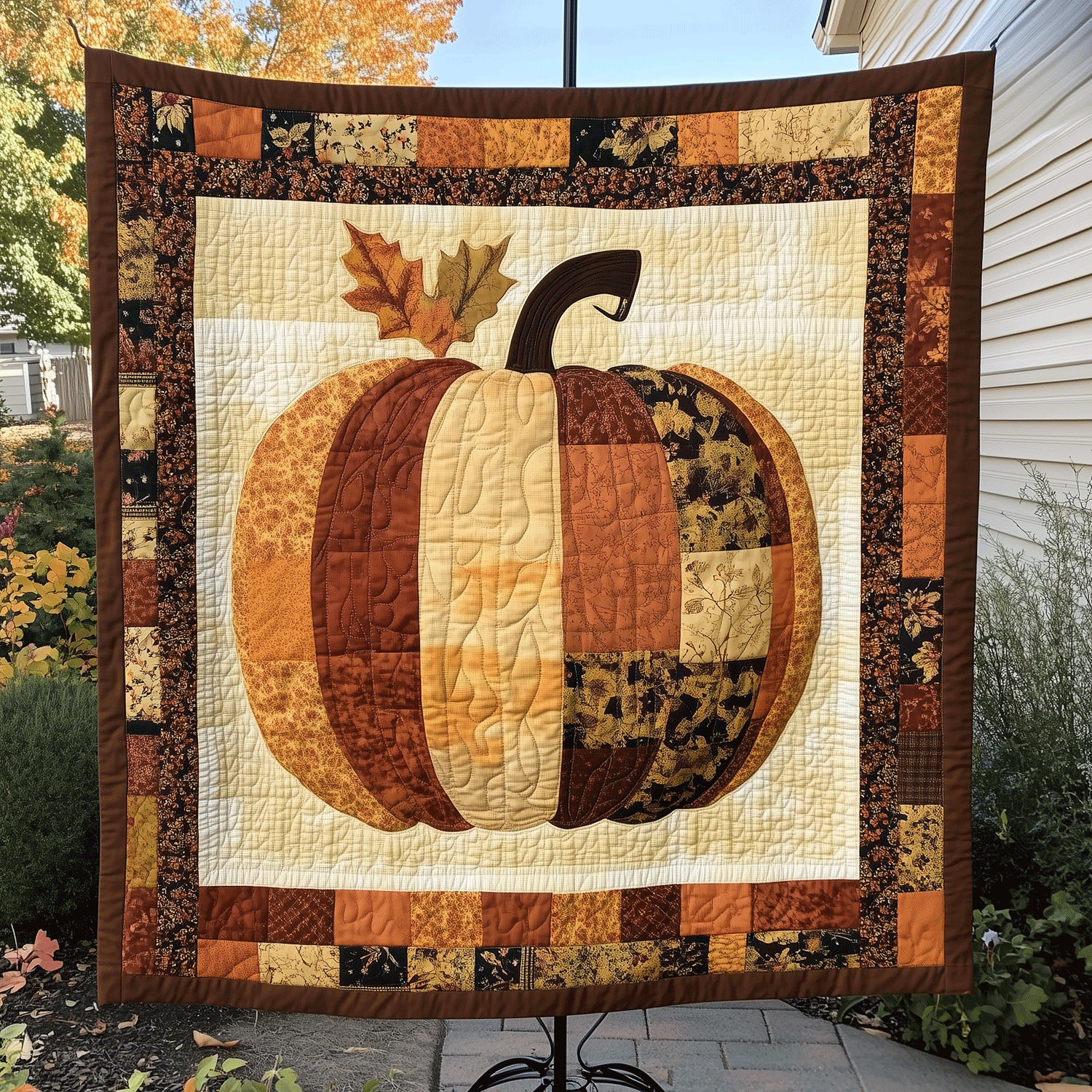 Festive Pumpkin Quilted Blanket Gift For Mid Autumn Festival