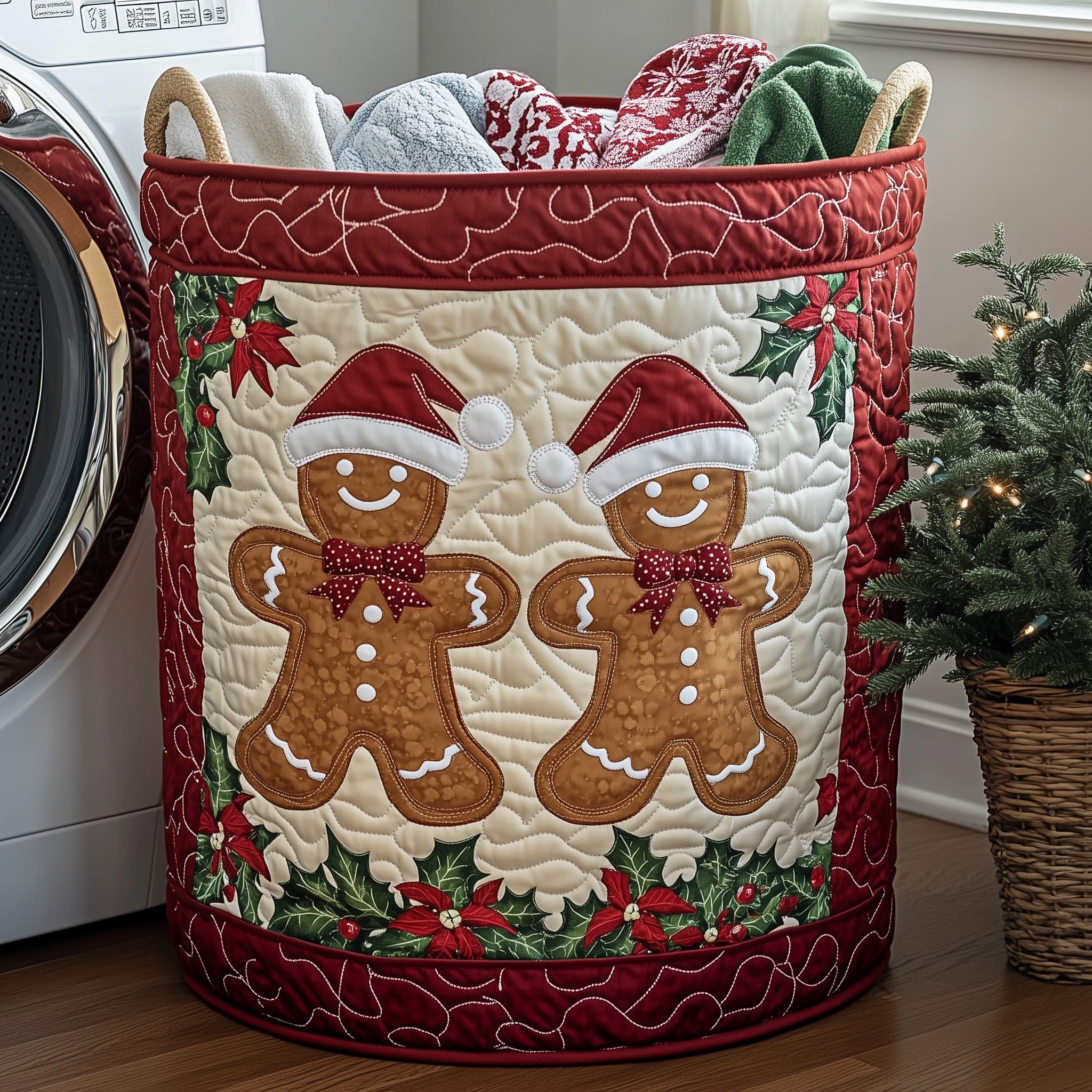 Festive Quilted Laundry Basket Christmas Gifts For Bestfriend