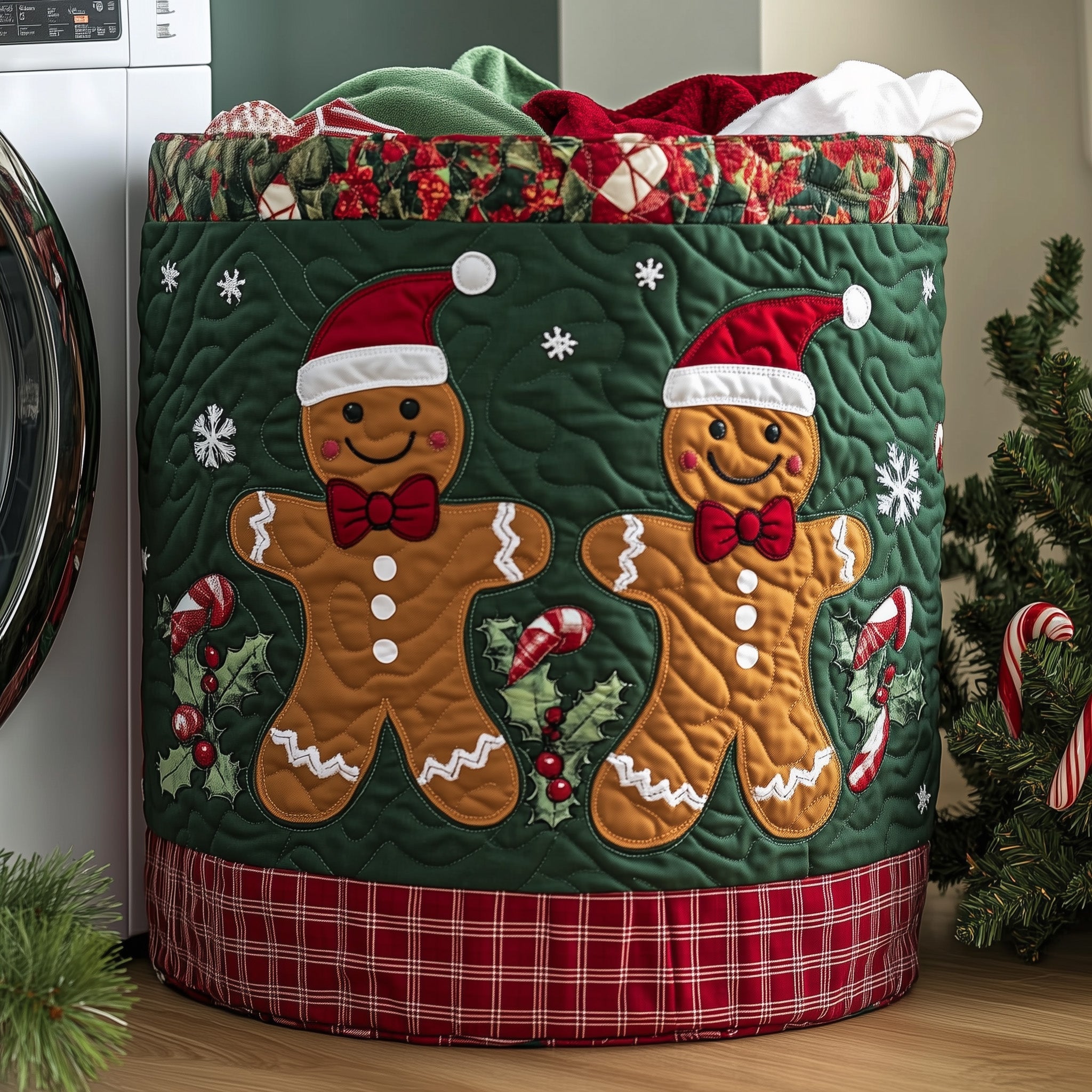 Festive Quilted Laundry Basket Funny Christmas Gifts
