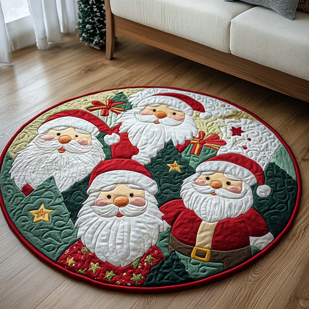 Festive Quilted Round Mat Outdoor Decor Christmas For Mom