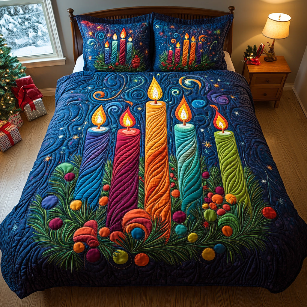 Festive Radiance Quilted Bedding Set Holiday Duvet Cover Set Best Christmas Gifts