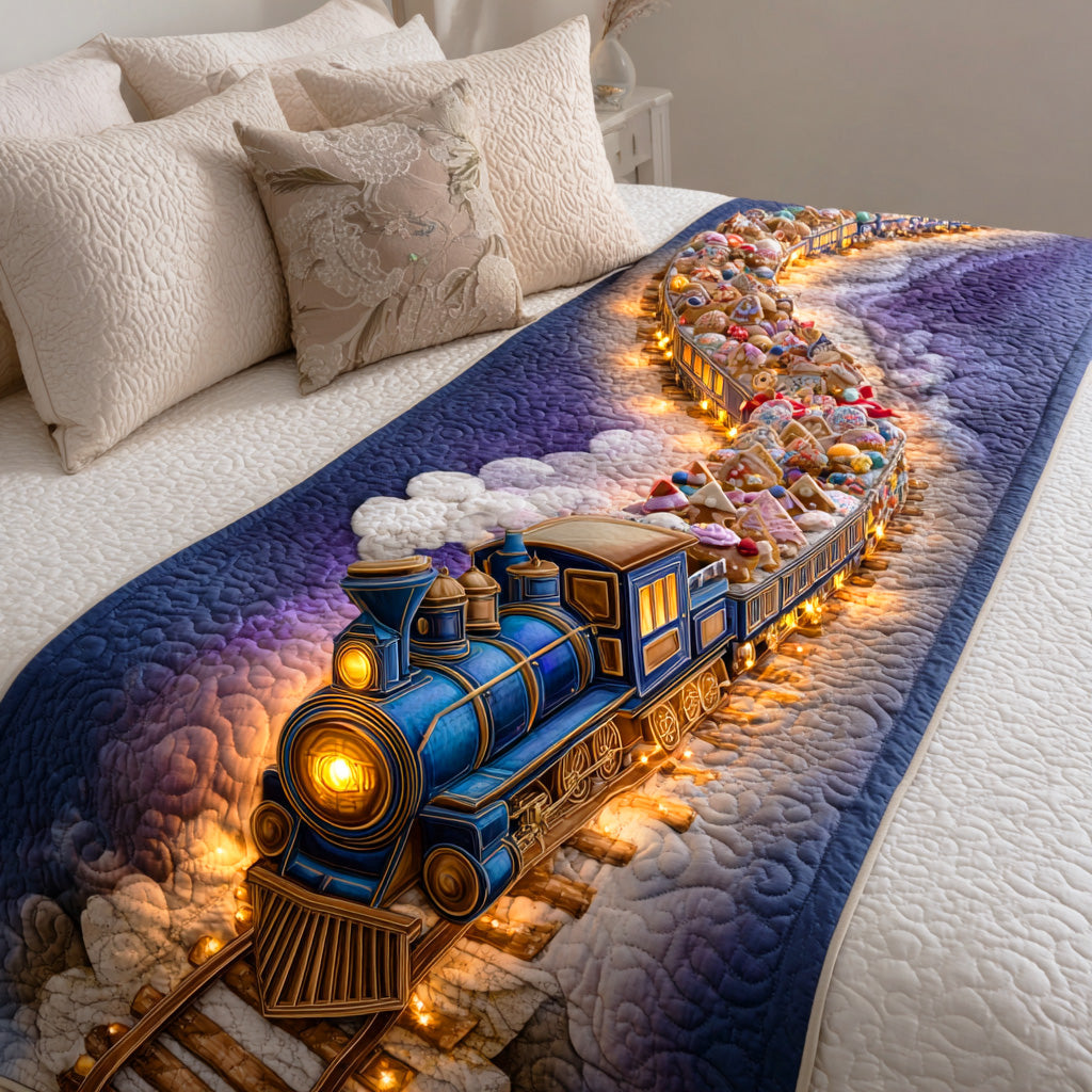 Festive Rail Glow Quilted Bed Runner Xmas Room Decorations Family Xmas Presents