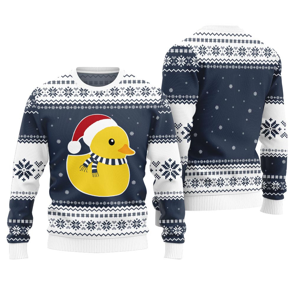 Festive Rubber Ducky Ugly Christmas Sweater Meaningful Holiday Gift Merch to Show You Care