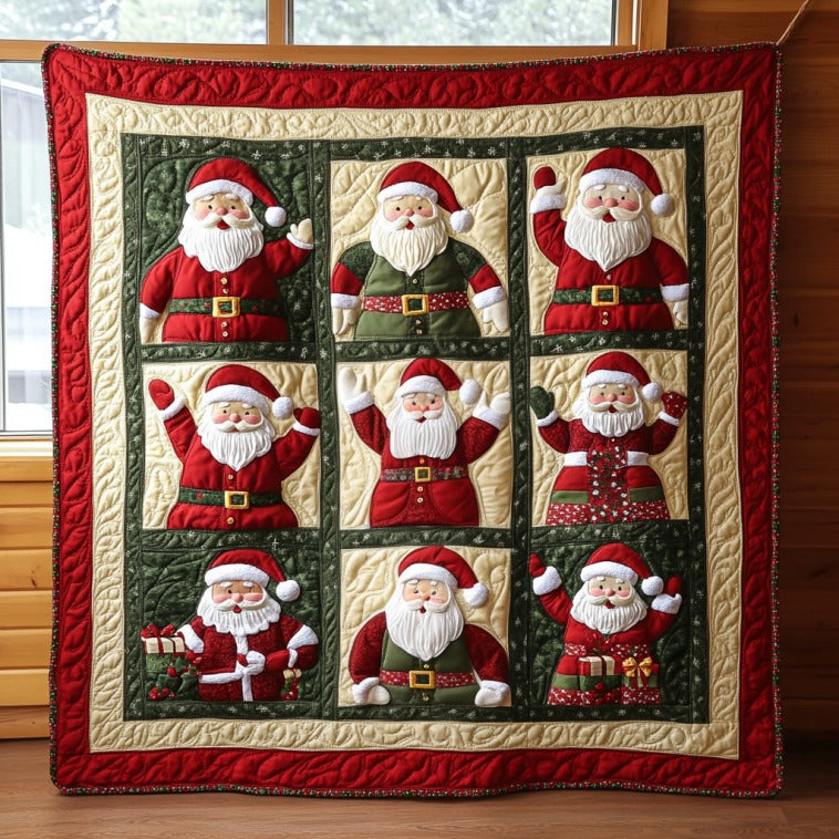 Festive Santa Claus Quilted Blanket Christmas Throws Christian Gifts For Couples