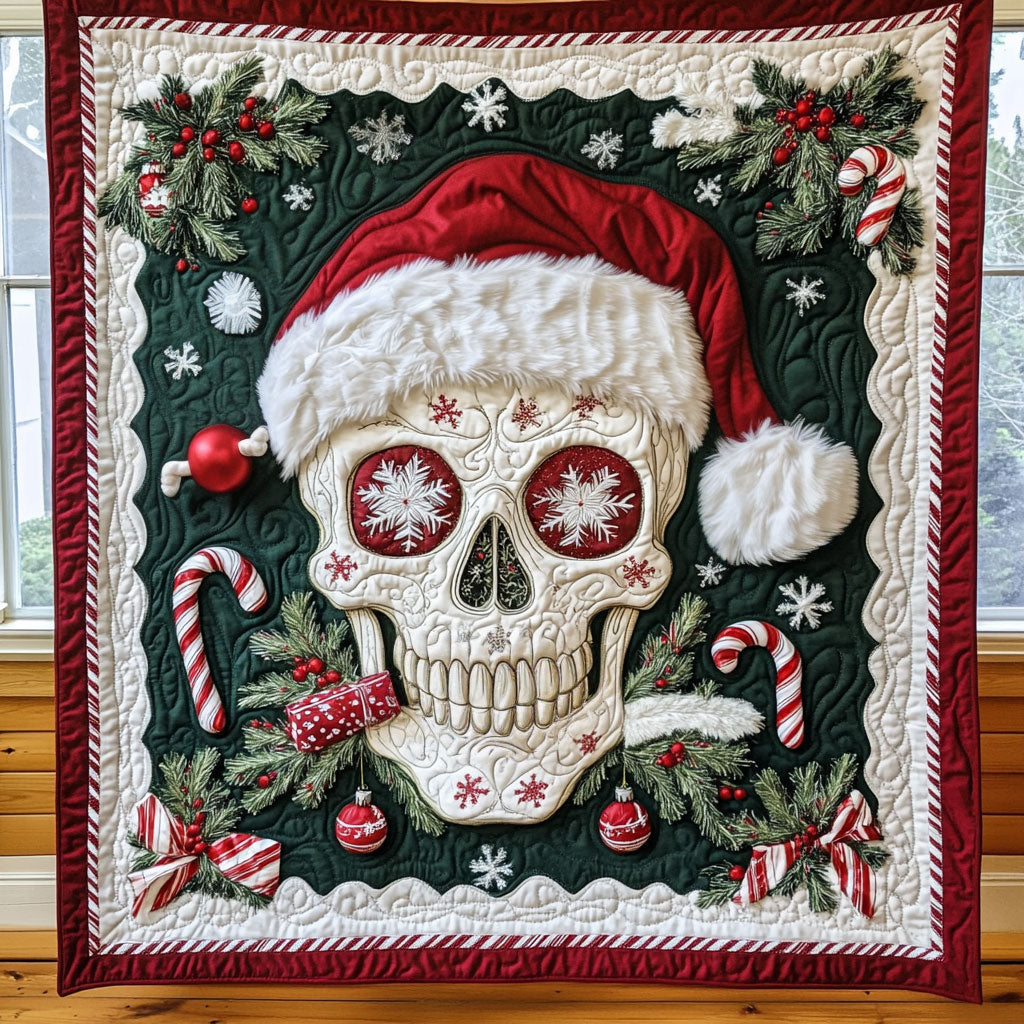 Festive Skull Quilt Blanket Queen Throws And Blankets Skull Gifts For Dad