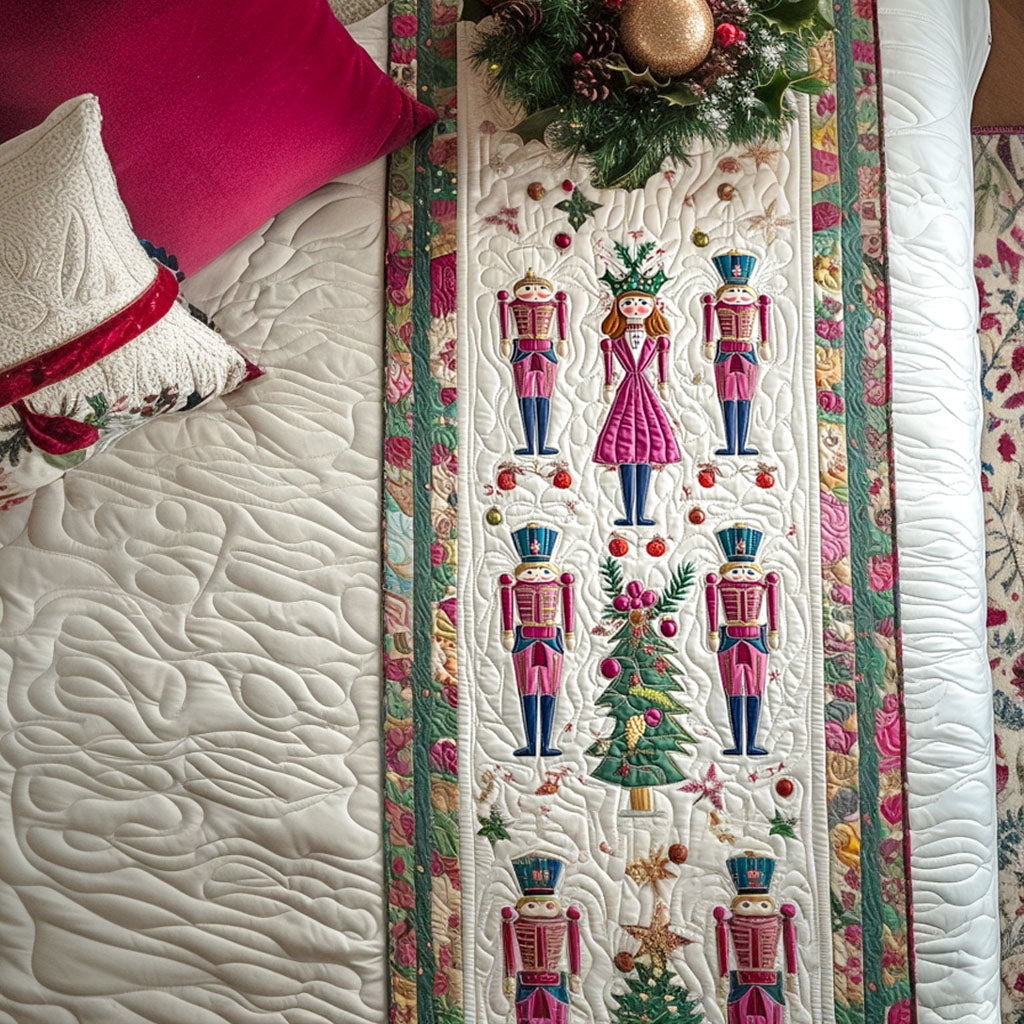 Festive Soldiers Quilted Bed Runner Christmas Bed Scarf Gifts For The Family Christmas