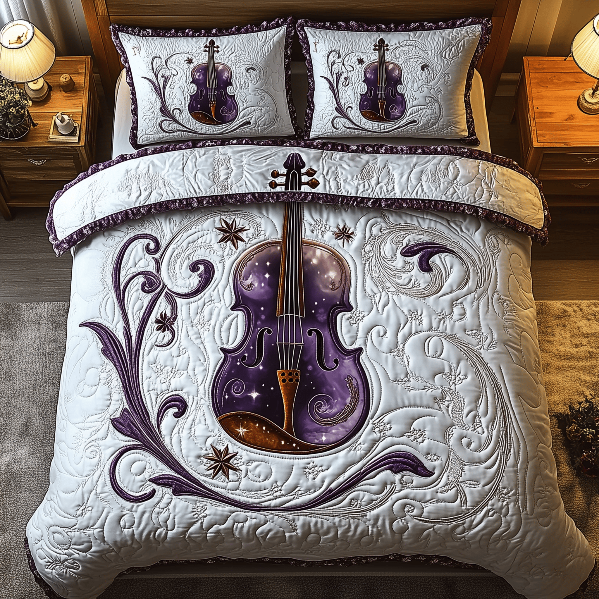 Festive String Quilted Bedding Set Christmas Bedding Set Christmas Gifts For Couples