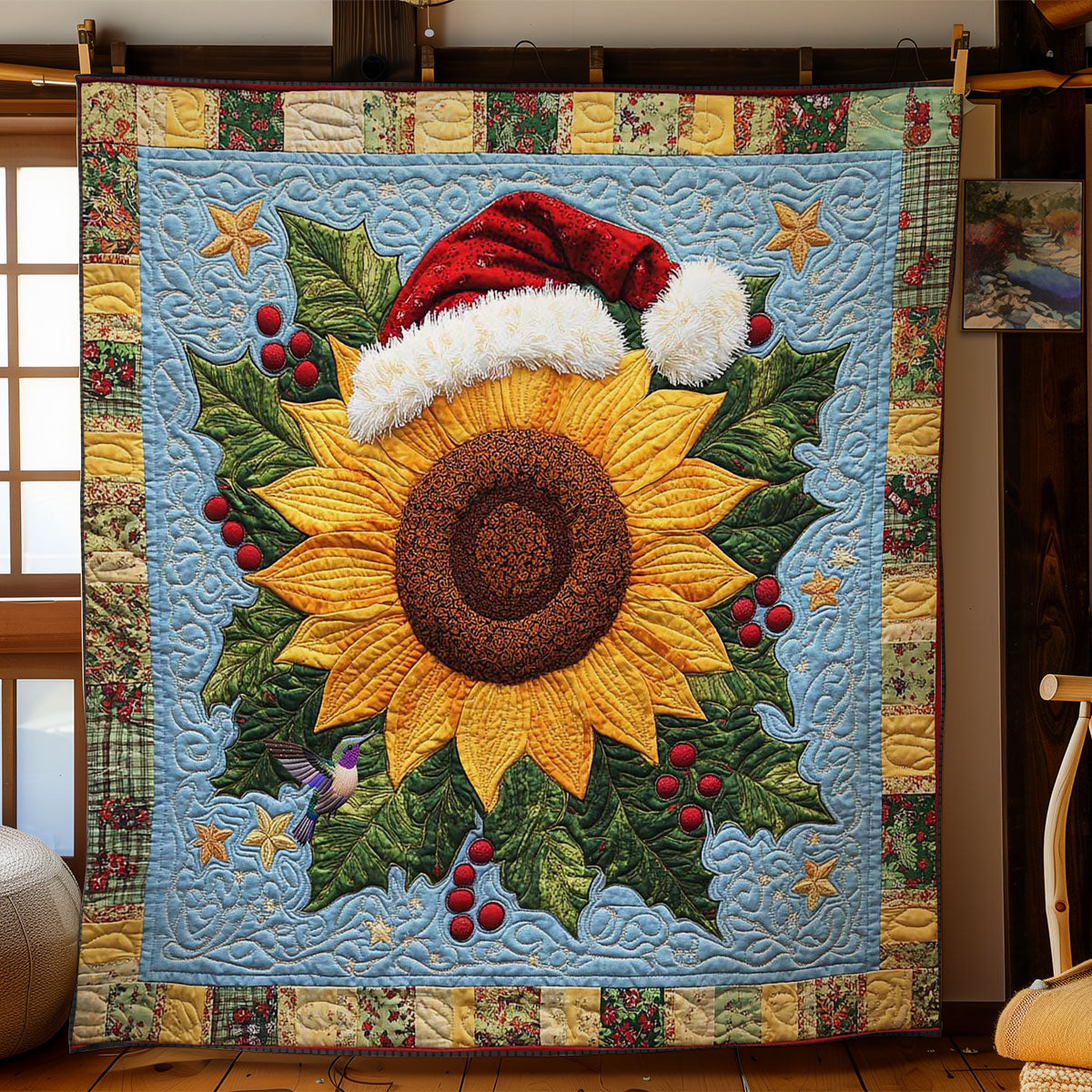 Festive Sunflower Glow Quilt Premium Quilt Blanket for Family and Guests