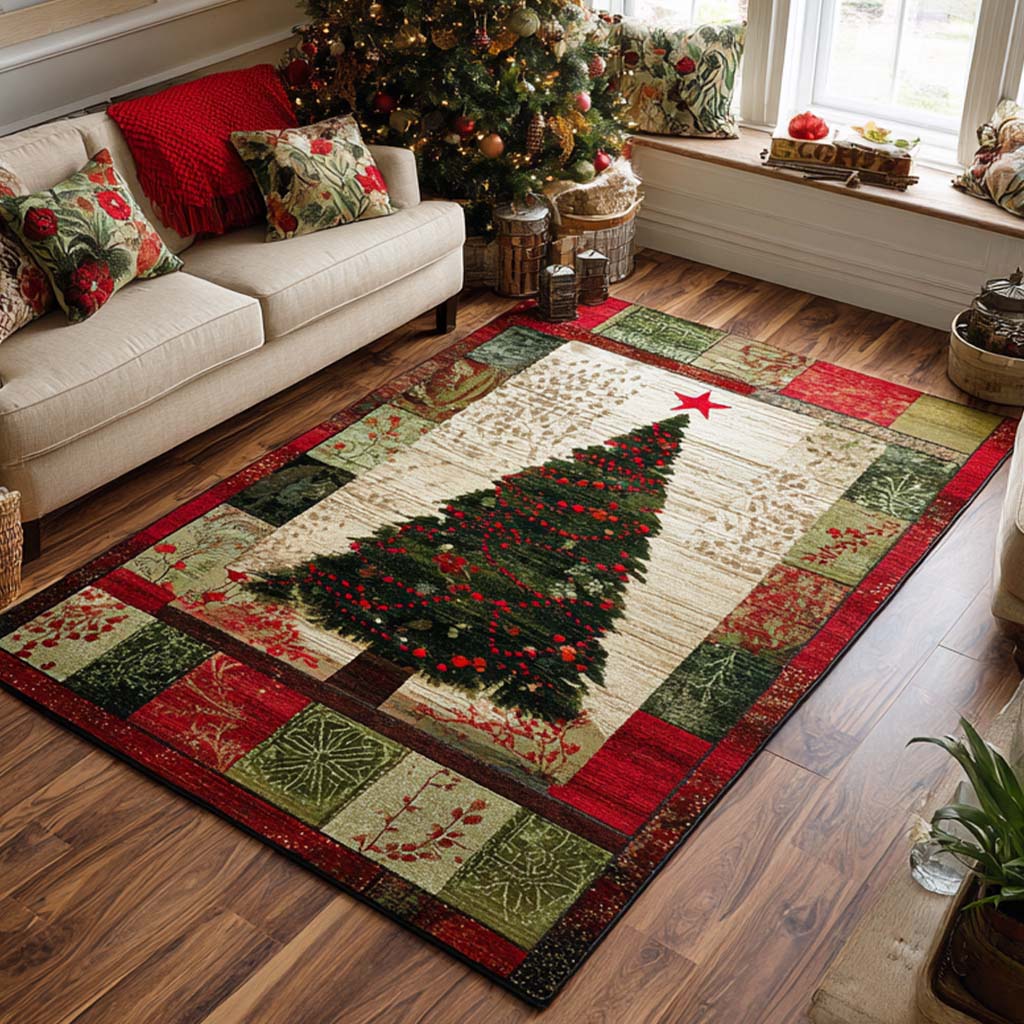 Festive Tree Area Rug Dining Table Accessories Gifts For The Family Christmas