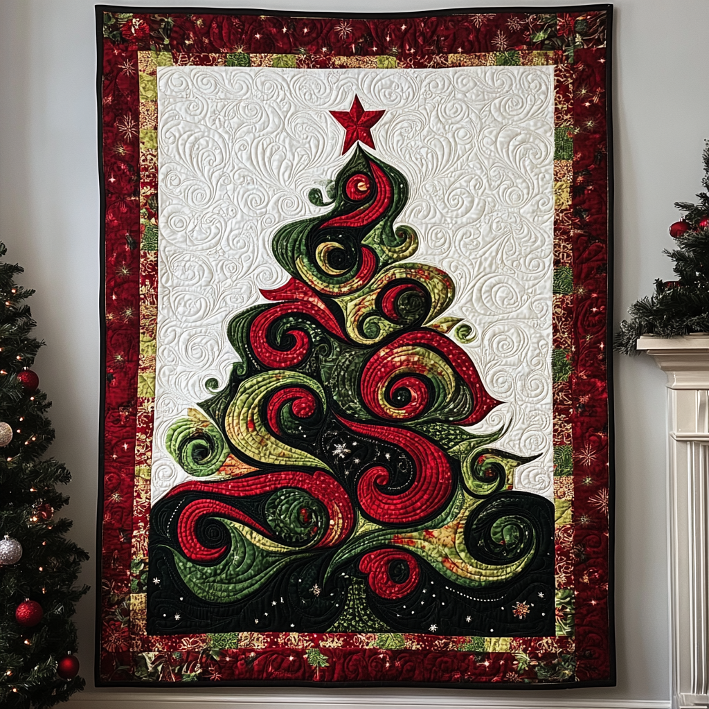Festive Tree Quilted Blanket Christmas Gifts For Parents