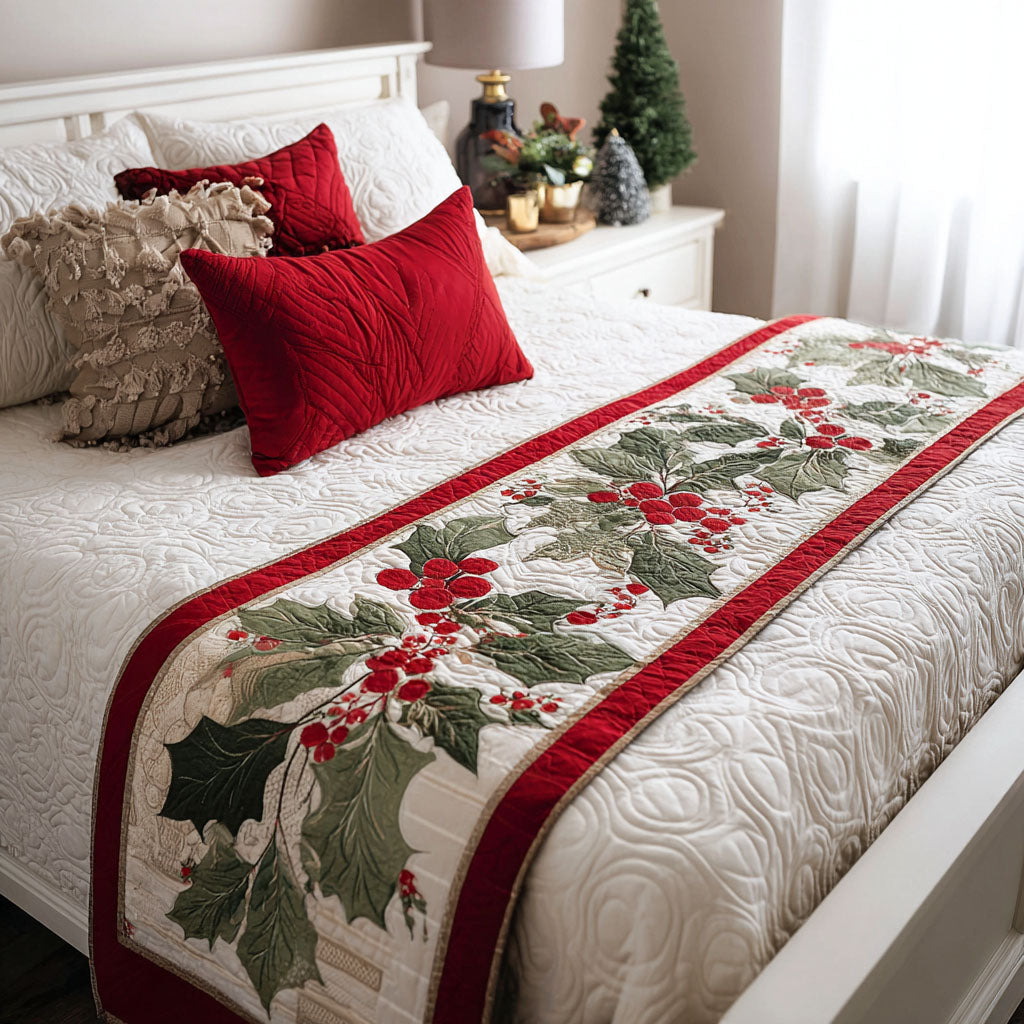 Festive Trees Quilted Bed Runner Christmas Bedroom Ideas Christmas Ideas 2025