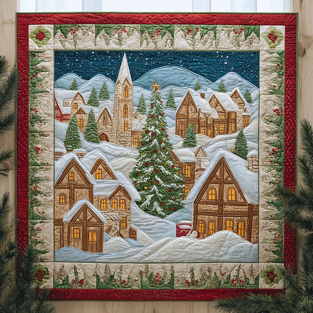 Festive Village Quilt Blanket Queen Size Blanket Cool Presents For Teenage Guys