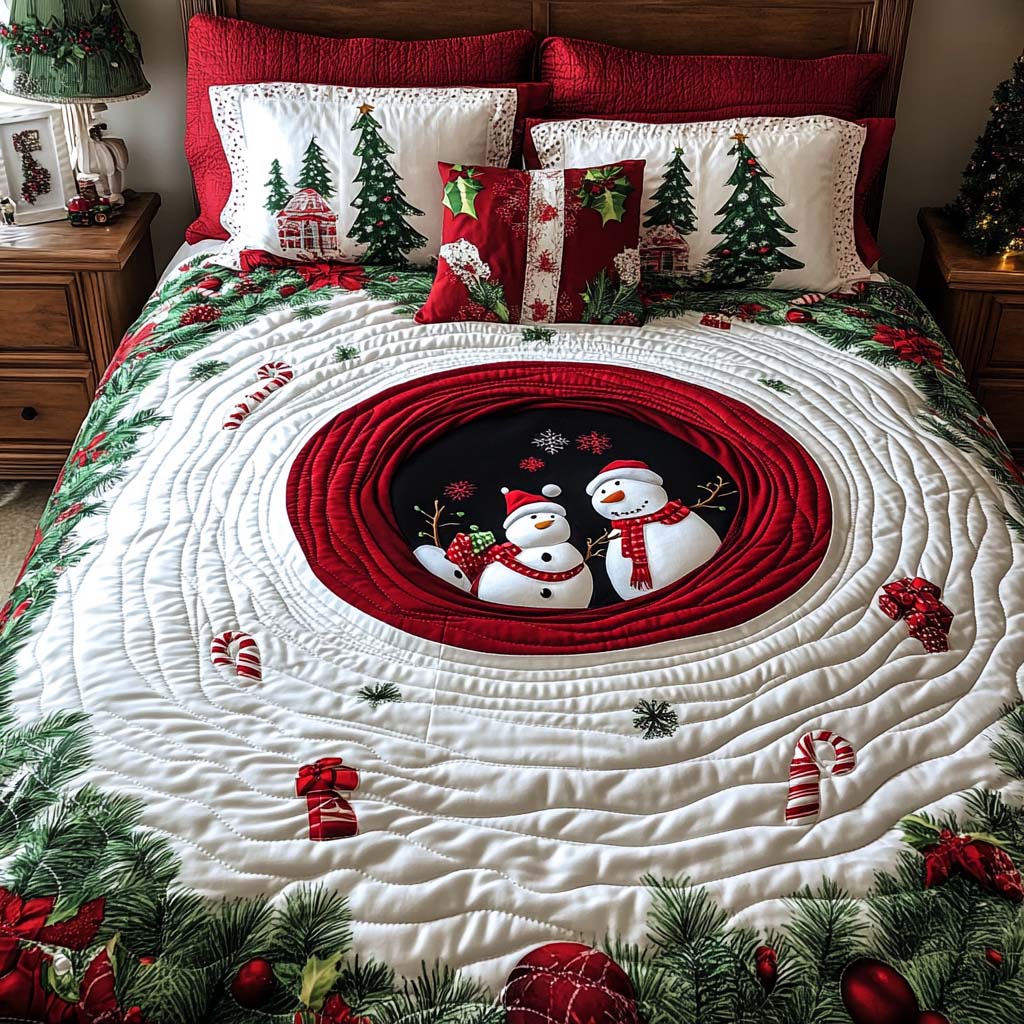Festive Vortex Quilted Bedding Set Best Holiday Duvet Covers Xmas Gifts For Men