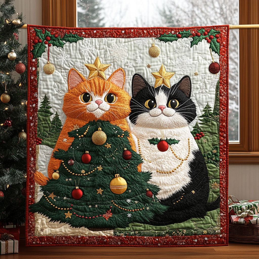Festive Whiskers Quilt Perfect Quilt Blanket Gift for Family and Friends