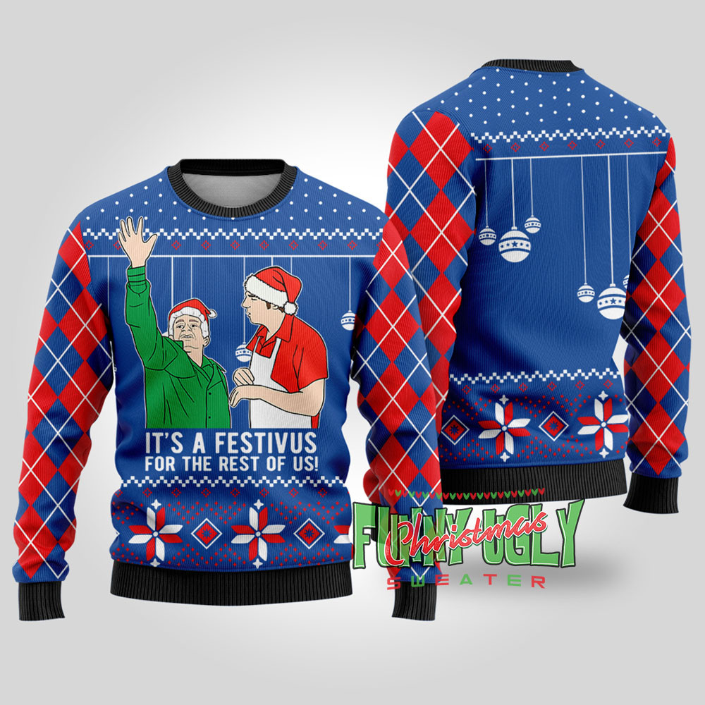 Festivus For The Rest Of Us Seinfeld Funny Christmas Sweater Royal Seasonal Gift Merch for Cozy Christmas Vibes