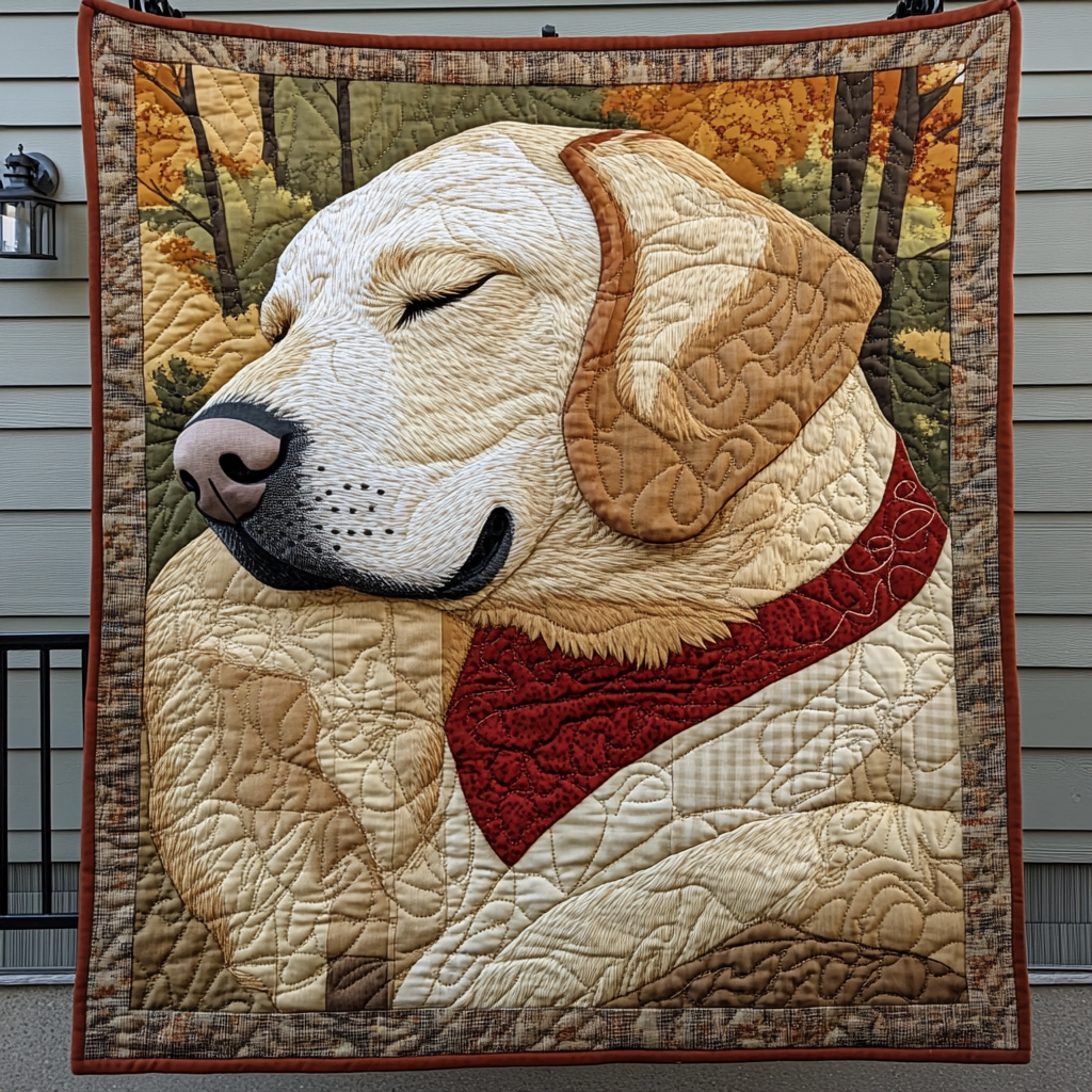 Fetch in the Fields Quilted Blanket Labrador Retriever Blanket Dog Gift Ideas For Dog Owners