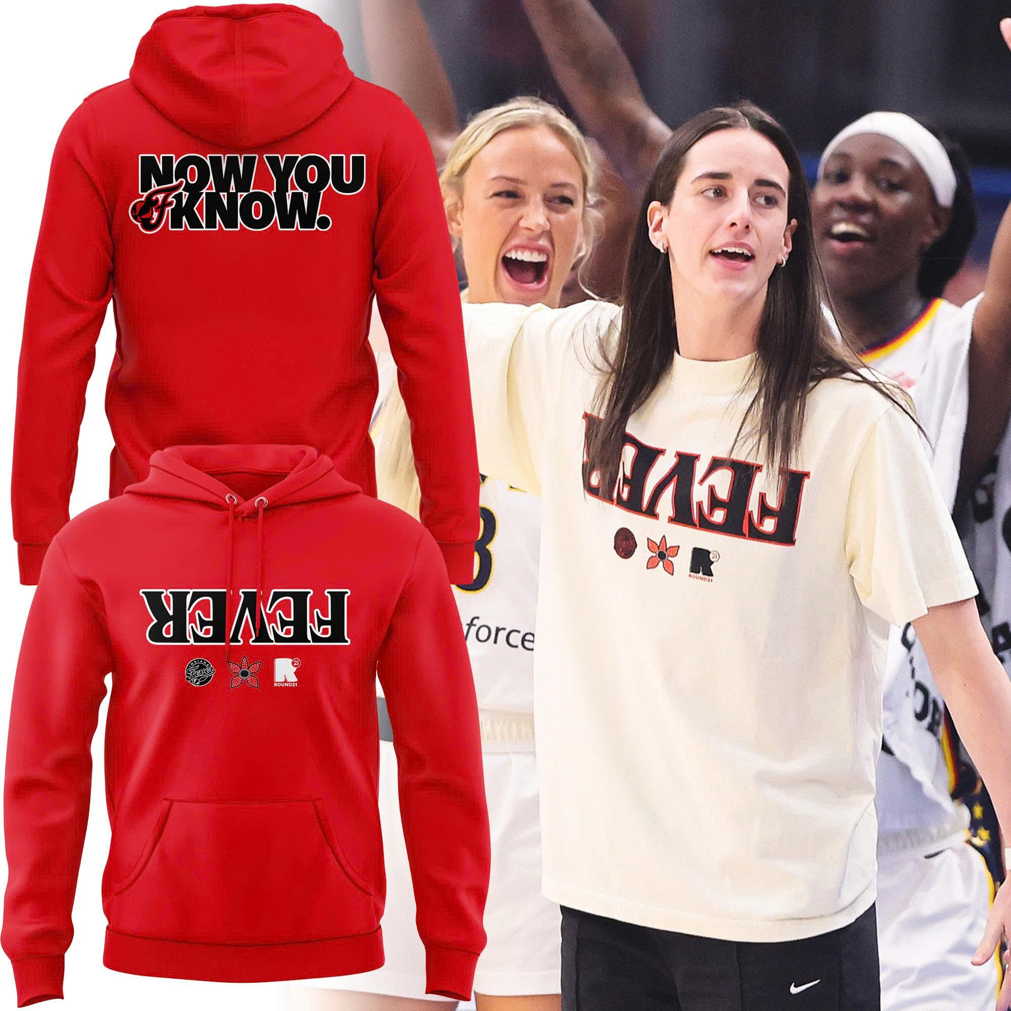 Fever Stranger Things Limited Edition Red Hoodie Best Gifts For Basketball Fans