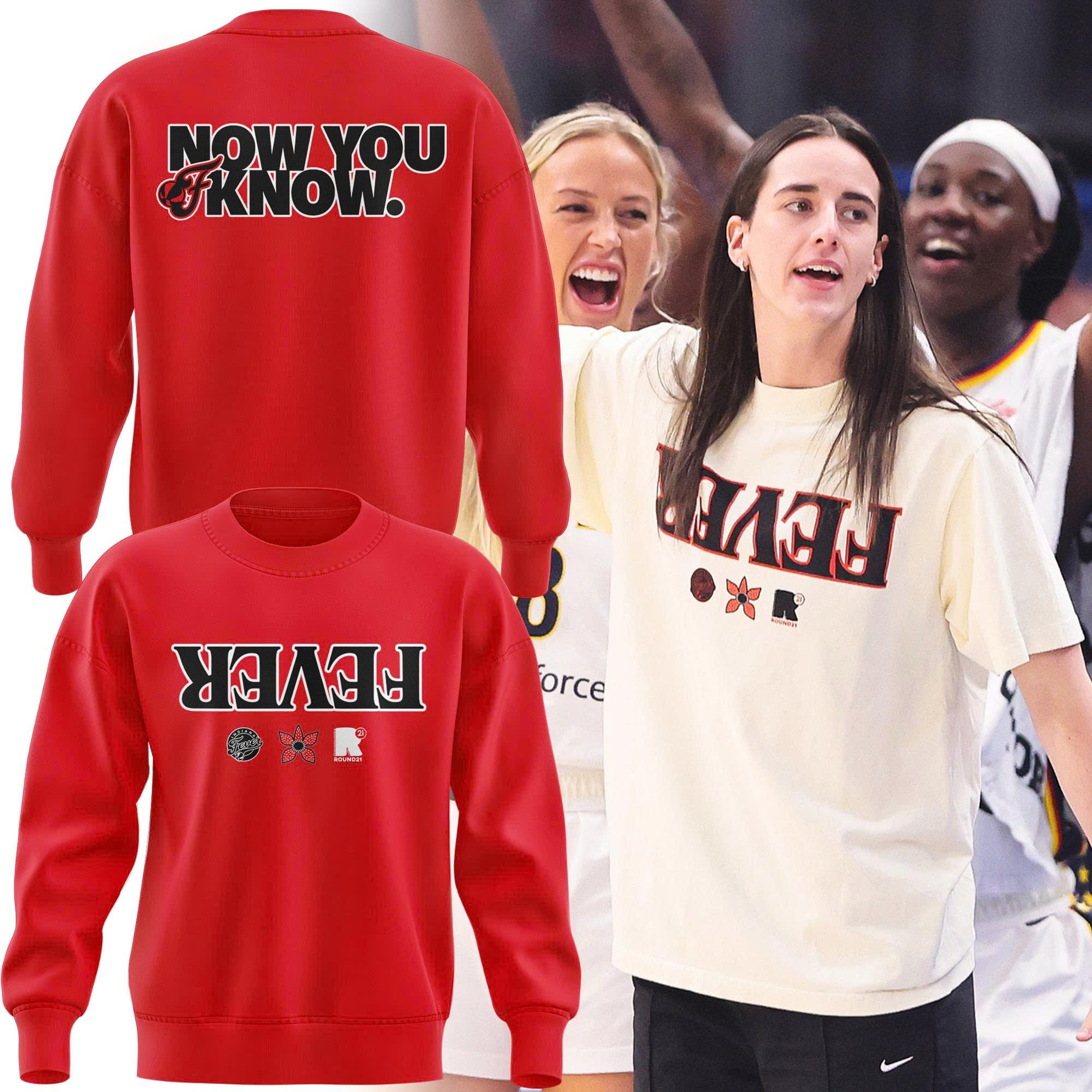 Fever Stranger Things Limited Edition Red Sweatshirt Best Gifts For Basketball Fans