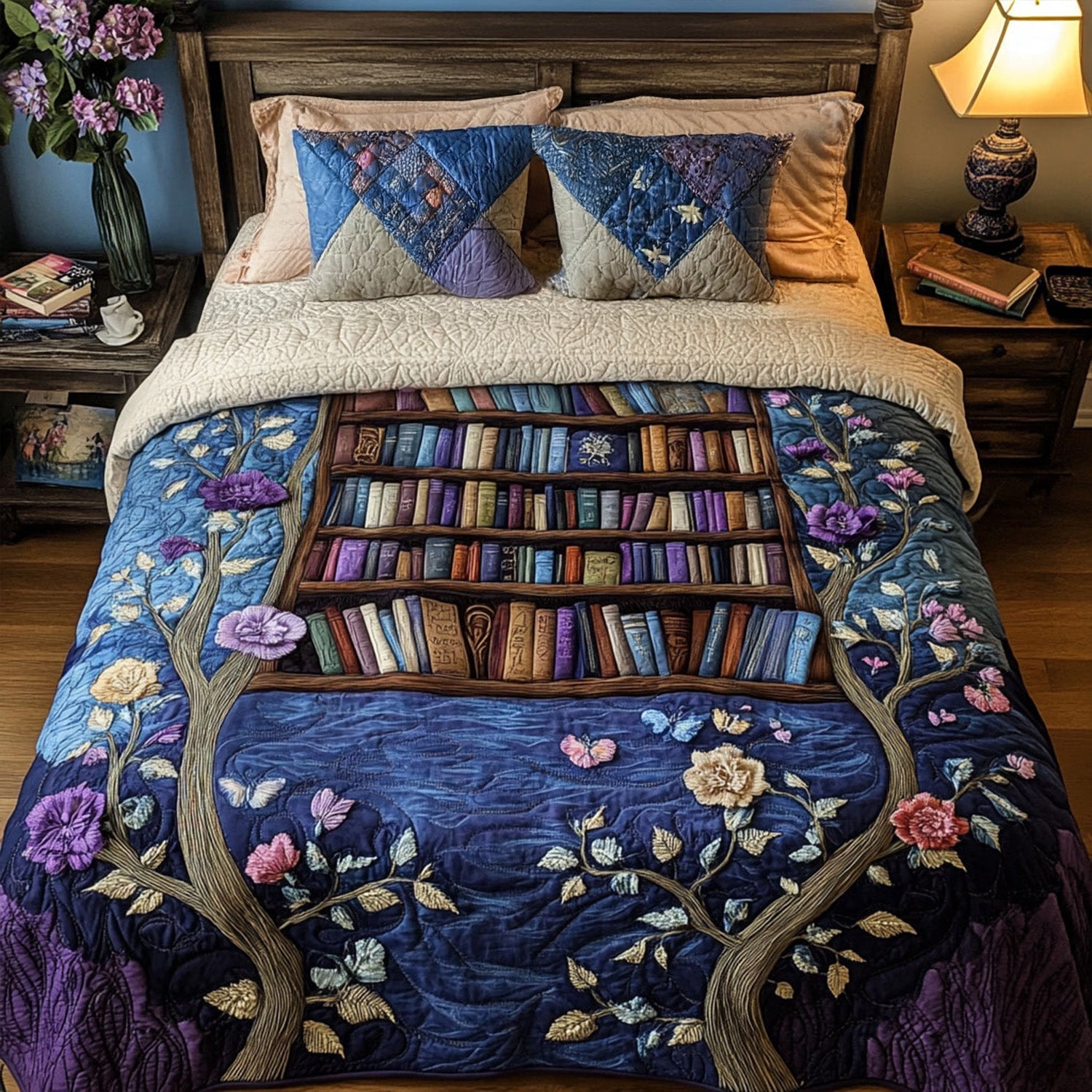 Fictional Haven Quilted Bedding Set Bedroom Decorations Gifts For Book Lovers Nerd