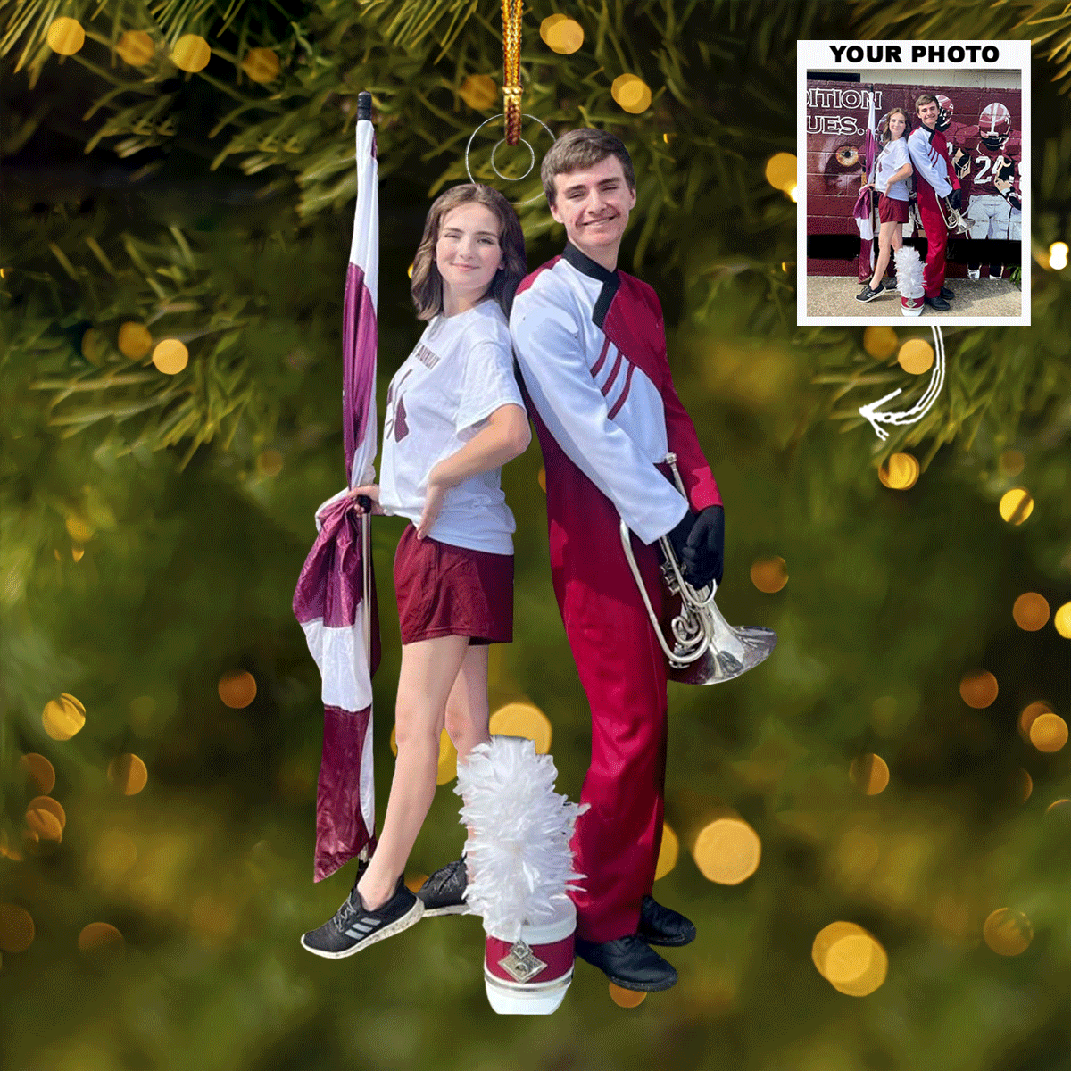Field Of Beats Personalized Photo Mica Ornament Gift For Friends Family Members
