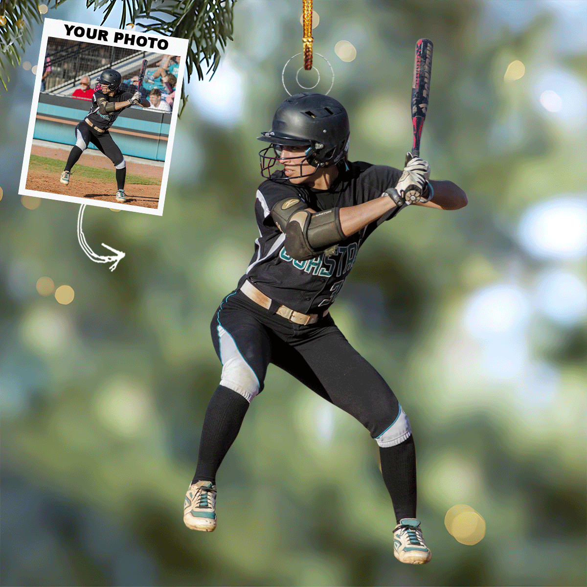 Field Of Cheers Personalized Photo Mica Ornament Christmas Gift For Sports Lovers