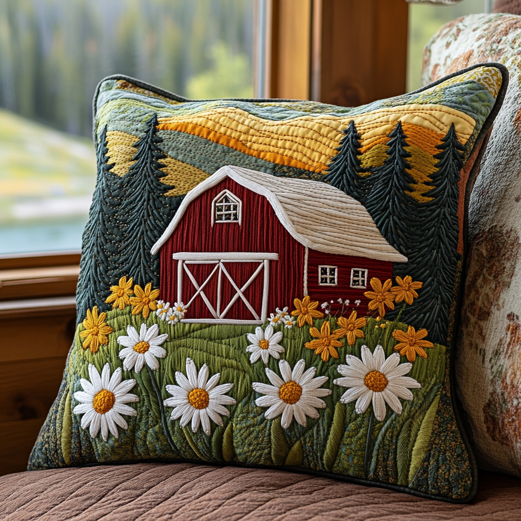 Field of Daisies Quilted Pillow Case Decorative Pillow Cases Gifts For Daisy Lovers