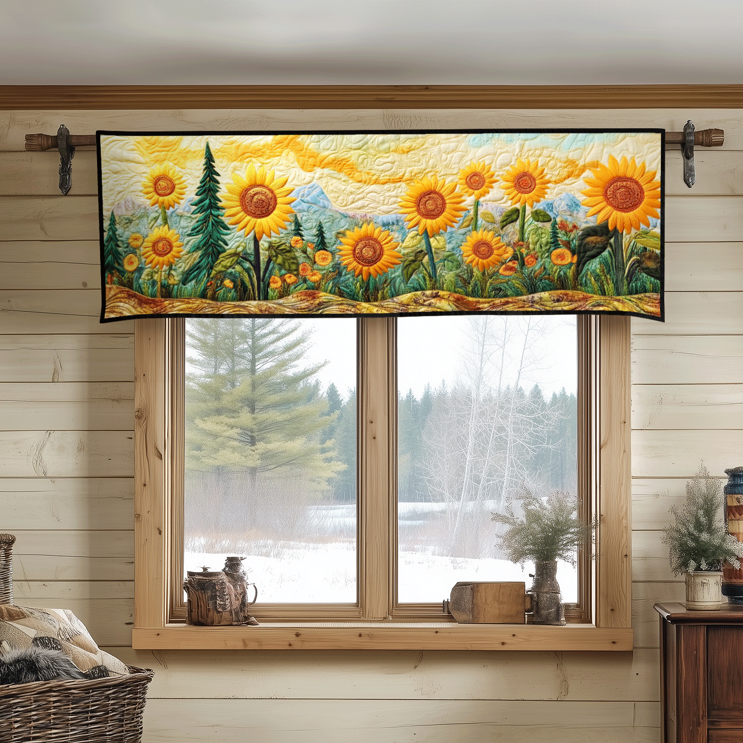 Field of Joy Quilted Valance Outdoor Decor Sunflower Gifts For Women