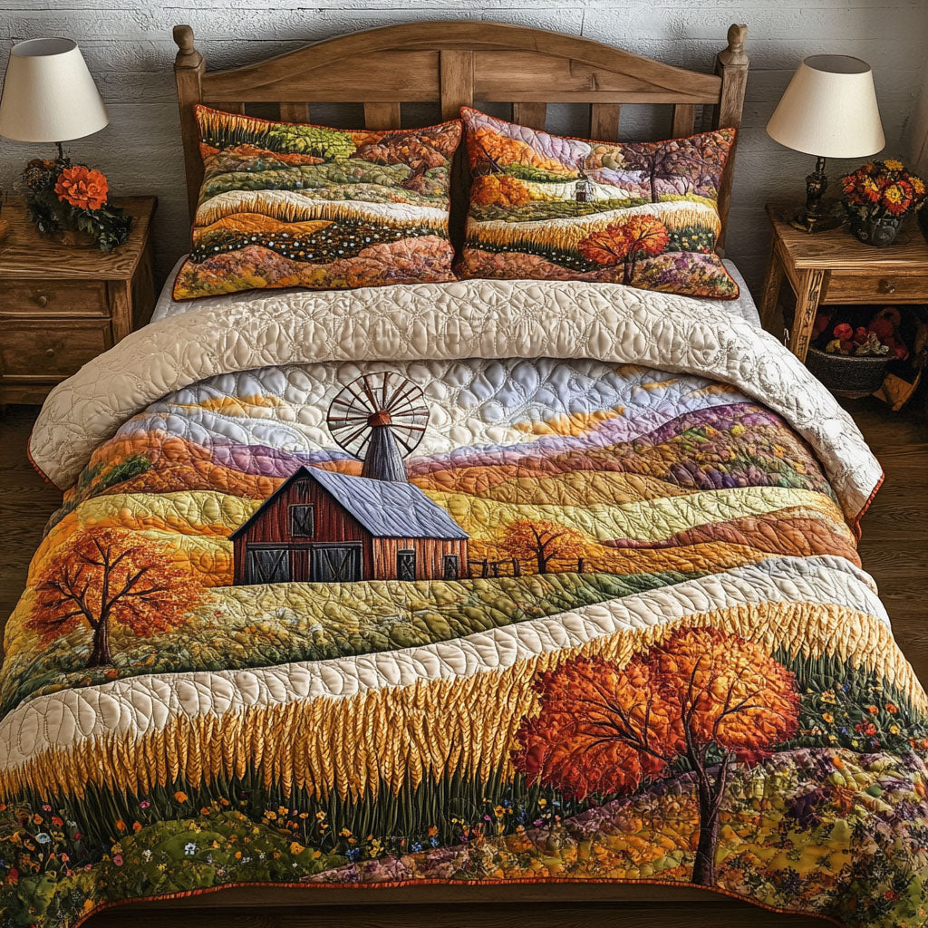 Fields of Amber Quilted Bedding Set Bedroom Decor Ideas Autumn Presents