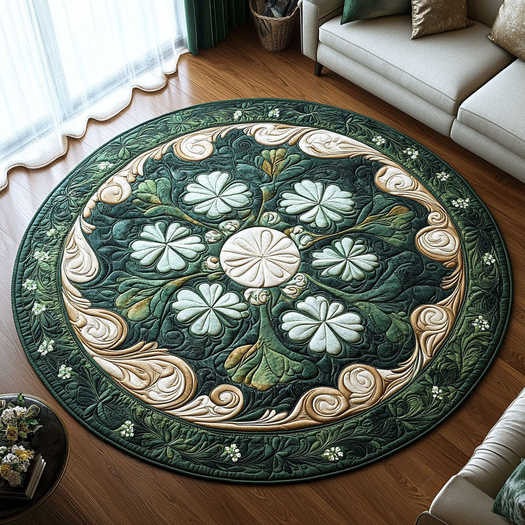 Fields of Fortune Quilted Round Mat Entryway Decor Great St Patrick's Gift Ideas