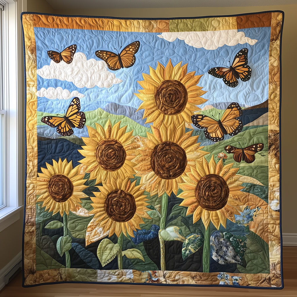 Fields of Gold Quilted Blanket Queen Size Blanket Christmas Presents For Girlfriend
