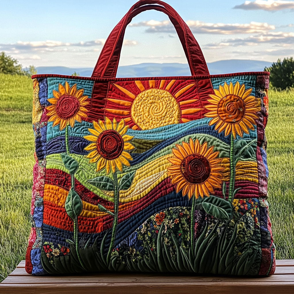 Fields of Joy Quilted Tote Bag Sunflower Items For Gifts