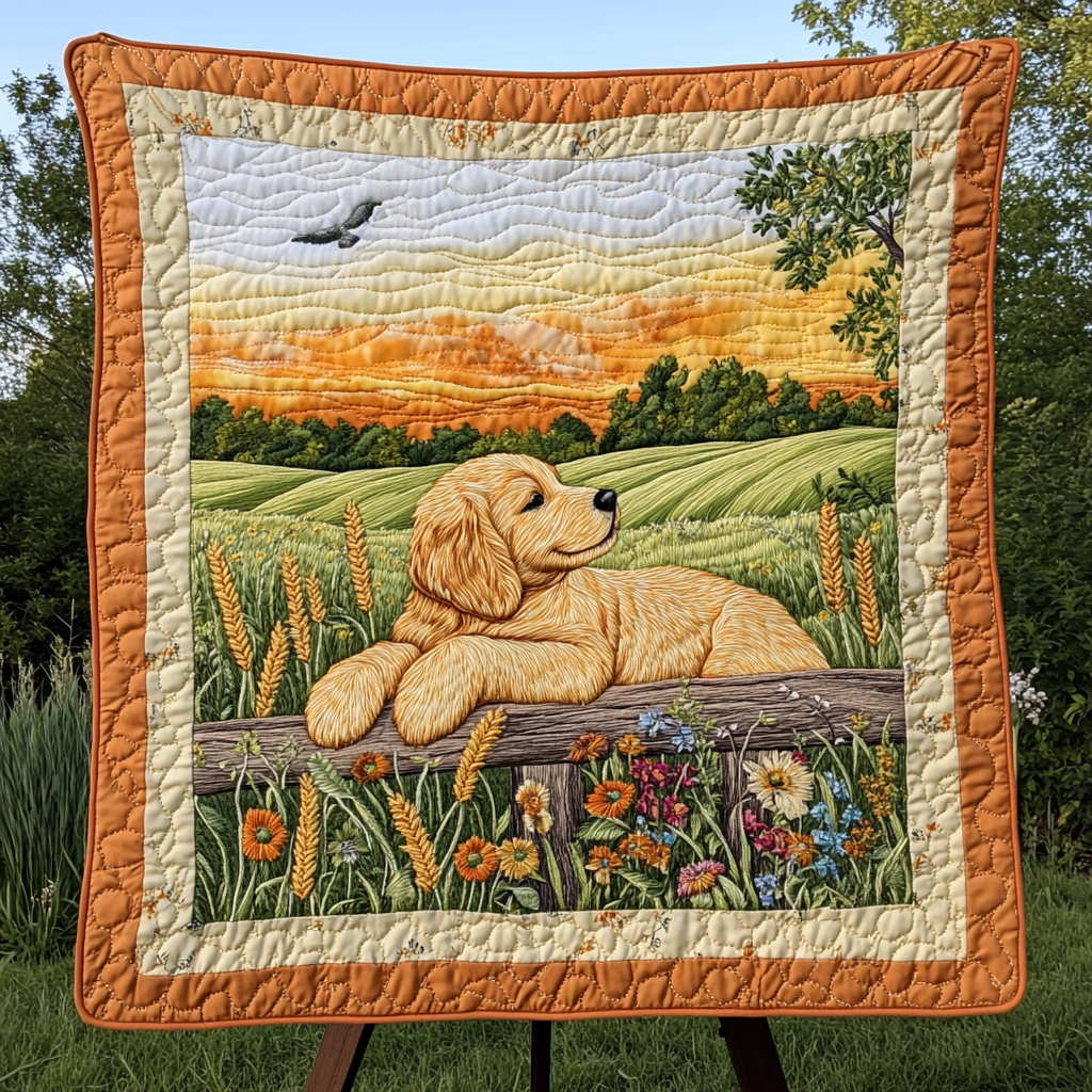 Fields of Joy Retriever Quilted Blanket Labrador Retriever Blanket Dog Gift Ideas For Dog Owners