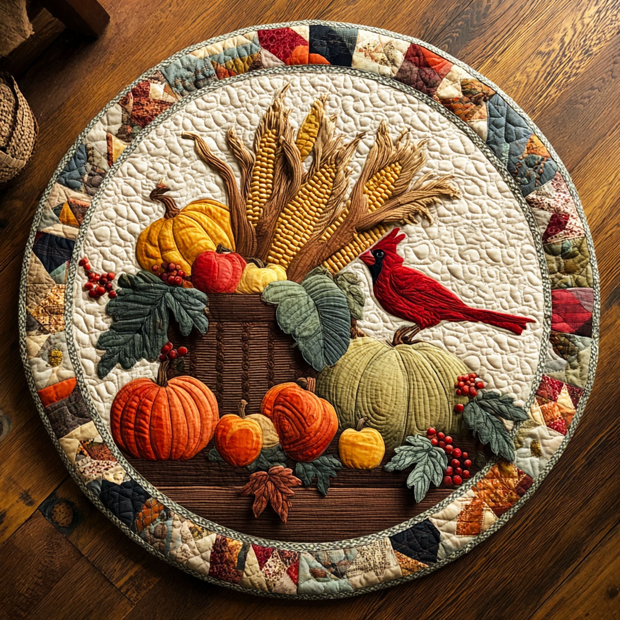 Fields of Quilted Round Mat Entryway Design Ideas Autumn Themed Gifts