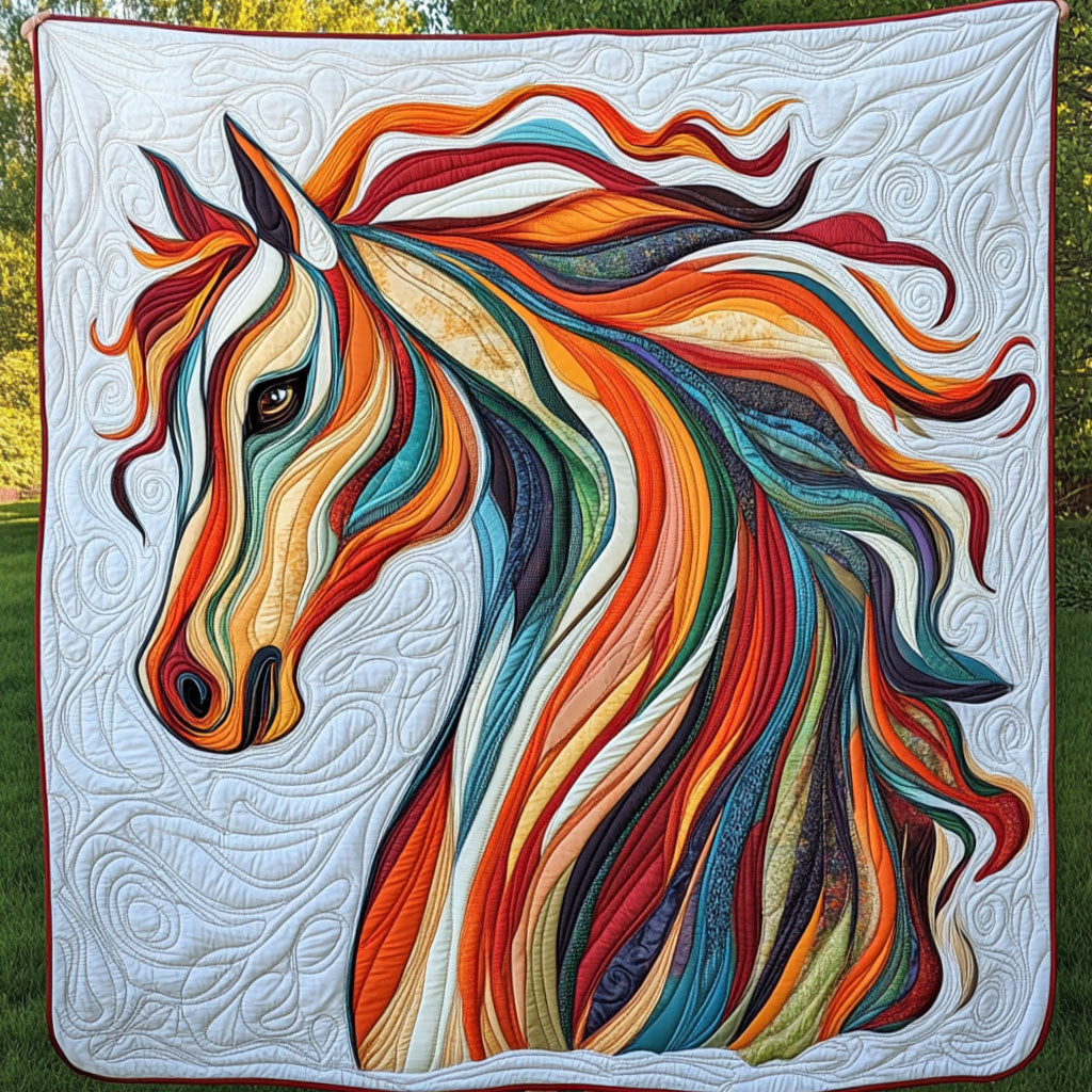 Fierce Gallop Quilted Blanket Sofa Couch Throw Blanket Horsey Gifts For Friends