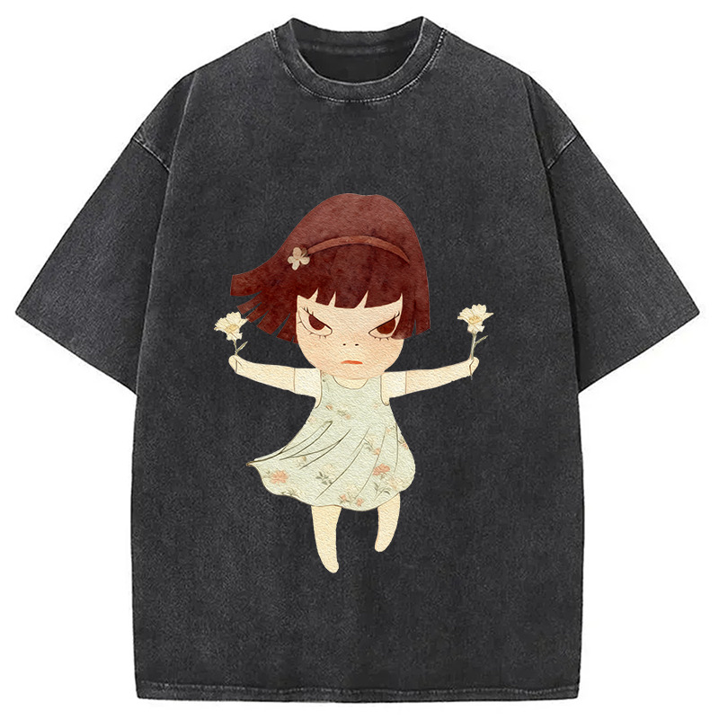 Fierce Girl Washed T-Shirt Trendy Everyday Casual Outfit Gifts For Besties