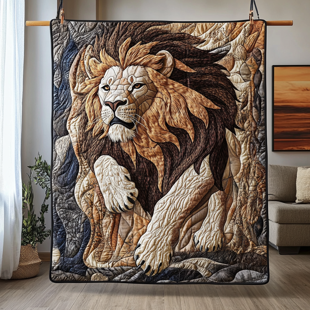 Fierce Roar Quilted Blanket Sofa Couch Throw Blanket Best Gifts For Lion Lovers For Him