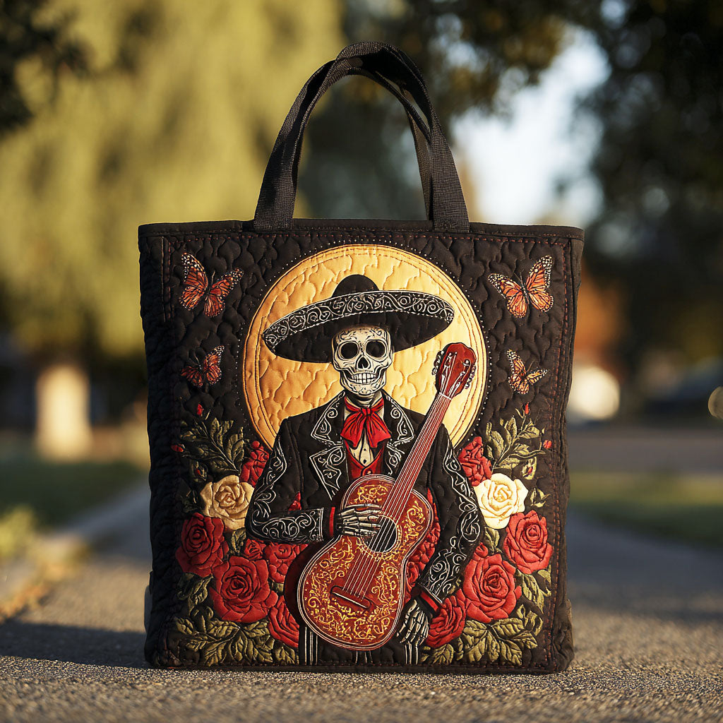 Fiesta Strings Quilted Tote Bag Skull Gifts For Men Women