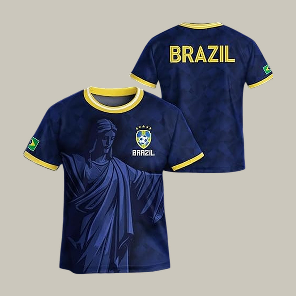 FIFA World Cup 2026 Brazil T-Shirt Christ Of Redeemer Apparel Soccer Lover Gift