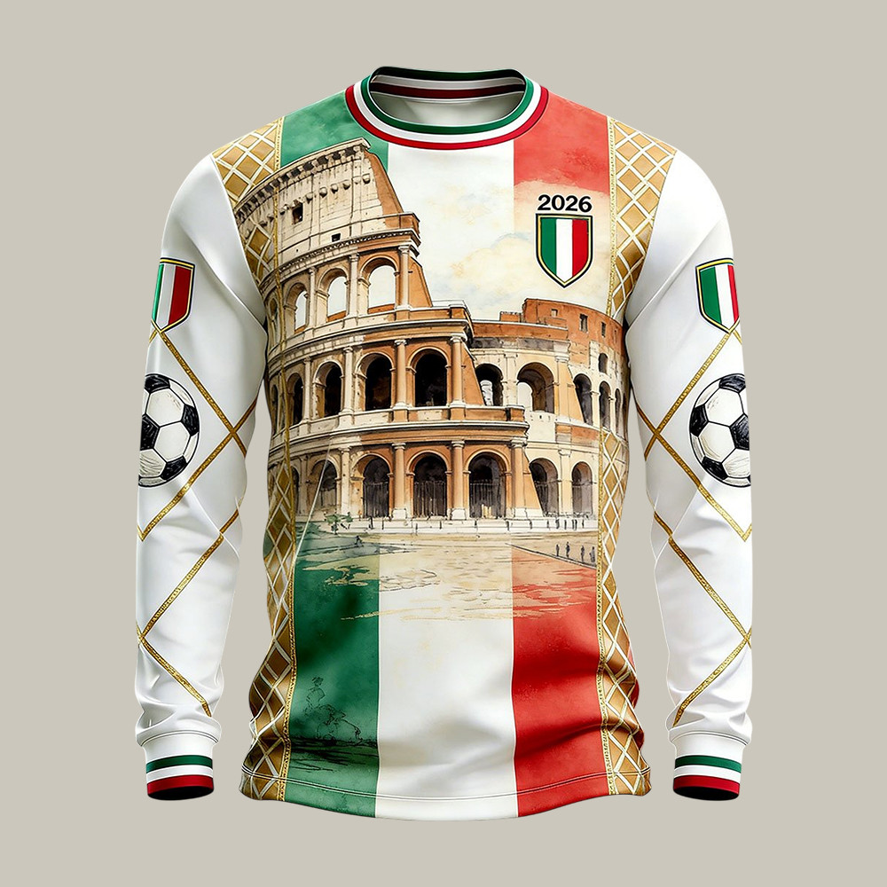 FIFA World Cup 2026 Italy Long Sleeve Shirt FIFA World Cup 2026 Apparel Present For Father