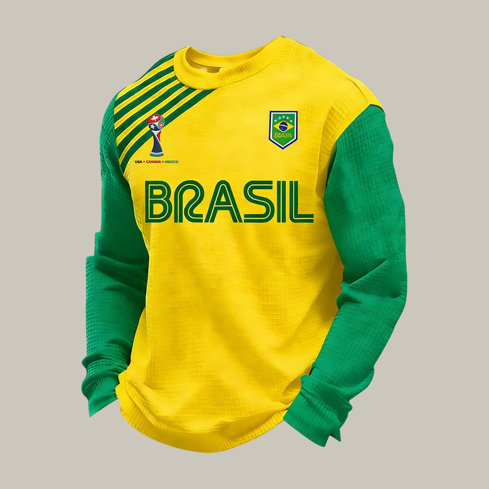 FIFA World Cup 2026 Long Sleeve Shirt Brazil Soccer Fan Apparel Game Day Gear